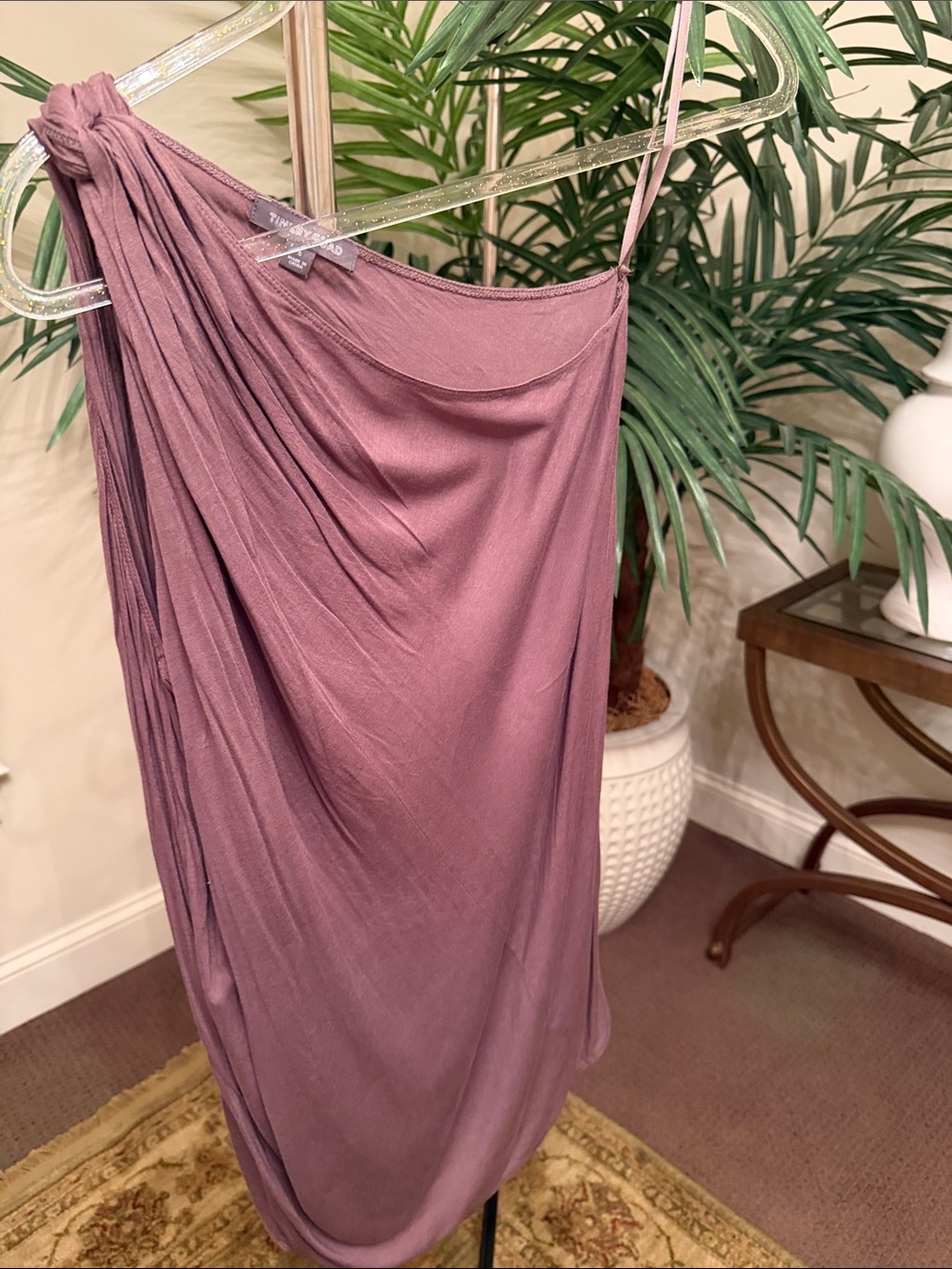 Tinley Road Draped One-Shoulder Top in Mauve